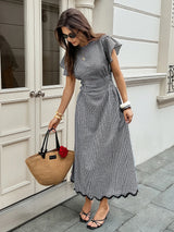 Vestido Longo Feminino Elegante com Cinto