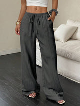 Textured Wide-Leg Trousers — Effortless Luxe Comfort