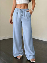 Textured Wide-Leg Trousers — Effortless Luxe Comfort