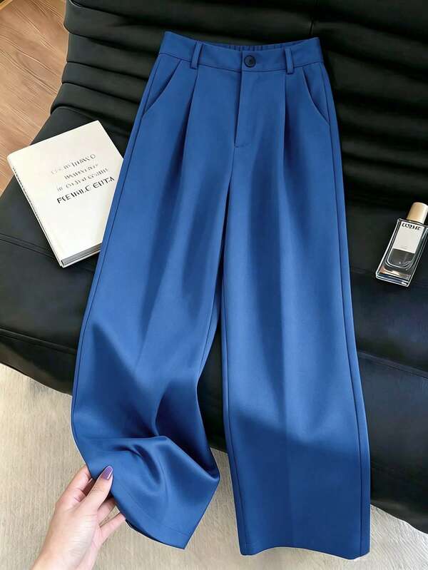 Tailored Wide-Leg Trousers — Timeless Camel Elegance