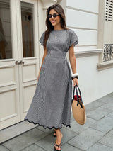 Vestido Longo Feminino Elegante com Cinto